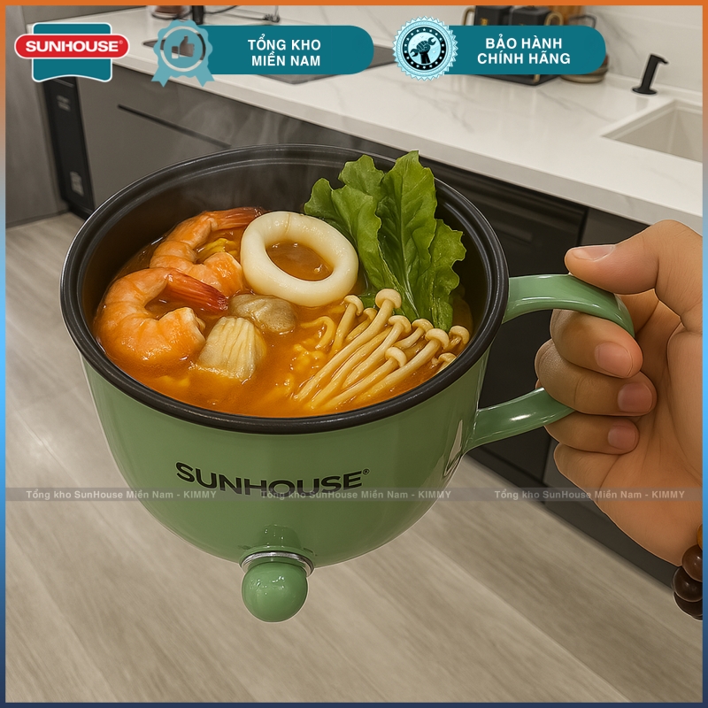 Ca lẩu điện 1.5L có xửng hấp Sunhouse 4515G